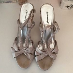 Grecian style heeled sandals